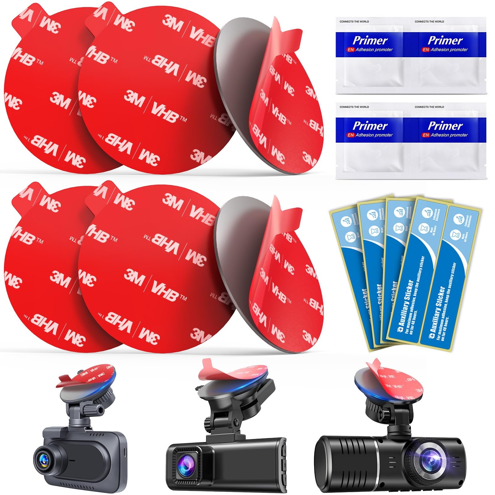 Double Sided Adhesive for Dash 56mm/2.2inch, Red(film)/Gray, Grey(adhesive)
