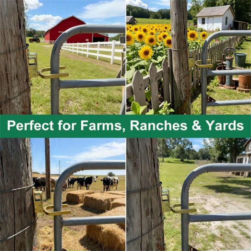 Heavy Duty Instant Locking Gate Latch One-Hand Use for Farm Ranch Backyard
