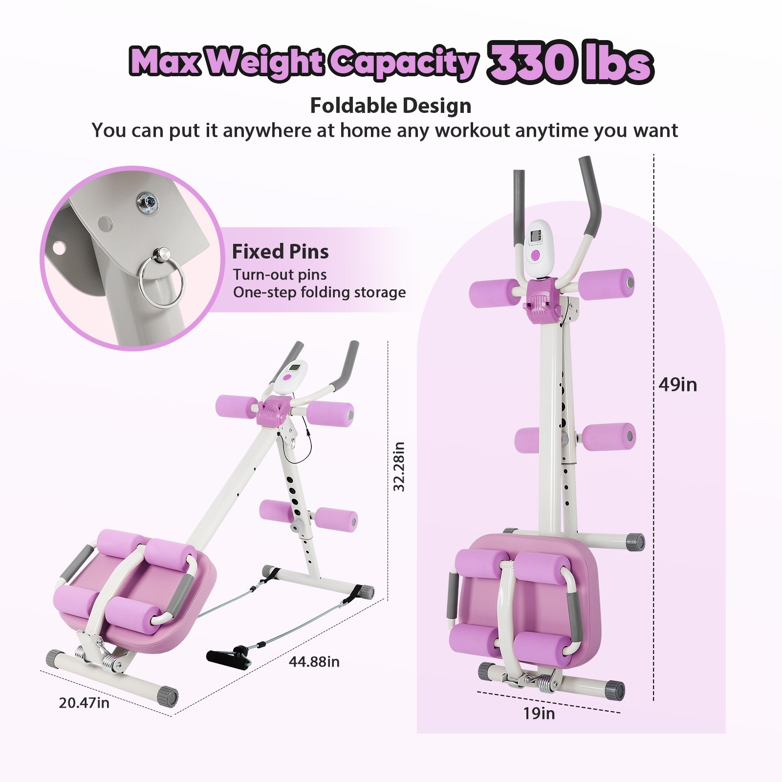 6 in 1 Abs Workout Machine Multi Functional Adjustable Ab Trainer Machine