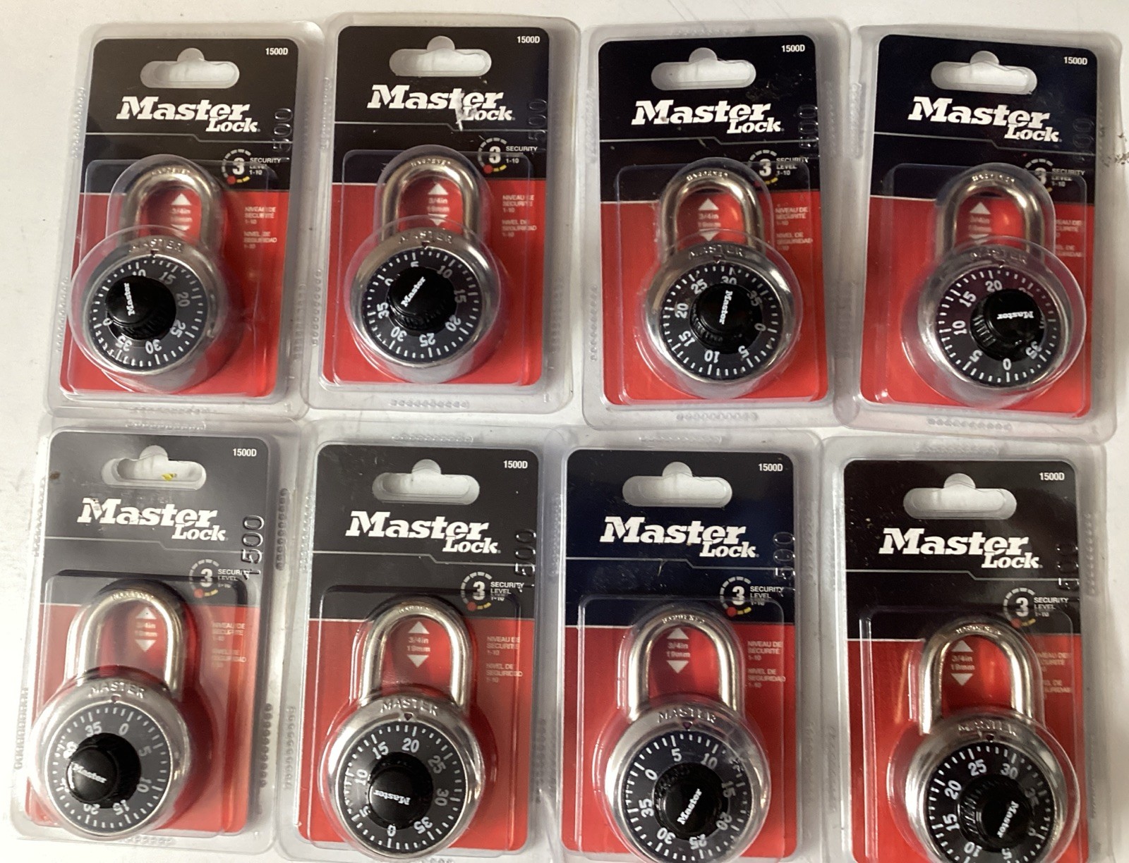 Master Lock Padlock Combination Lock Anti-Shim 3-Digit  Black Lot Of 8 New