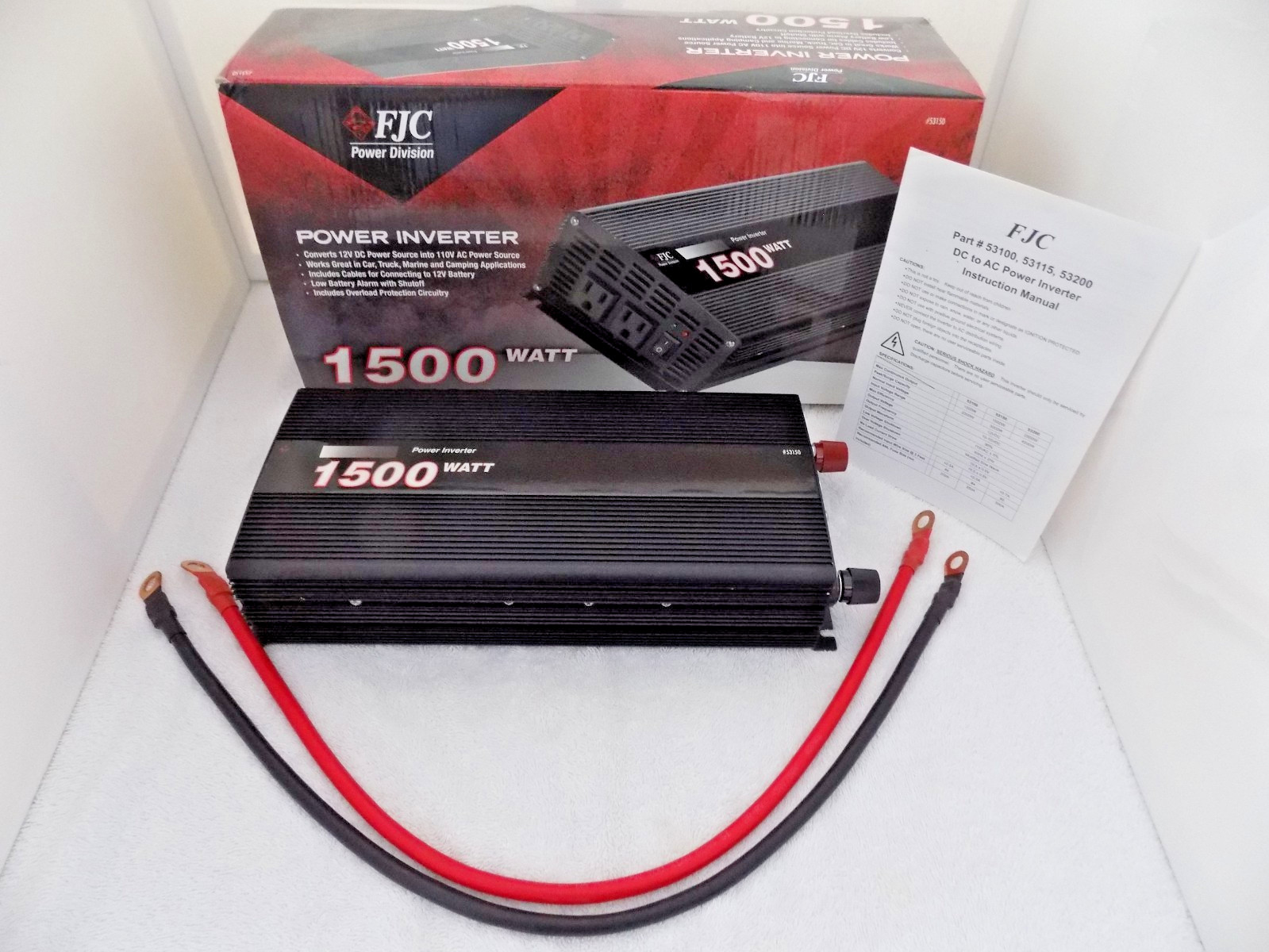Power Inverter 1500 Watt DC to AC Get AC Power From A Vehicle Battery Emergency