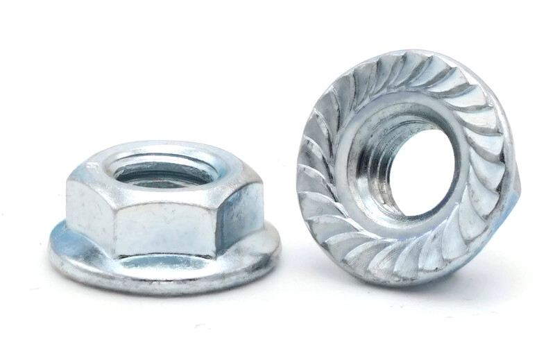 Flange Nuts Serrated Lock Nuts Zinc Plated Steel Flange Nut All Sizes & QTYs
