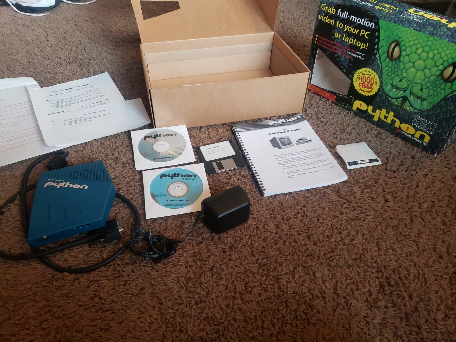 Vintage Gaming Videonics Python Video Capture Card w/ Free Software Complete