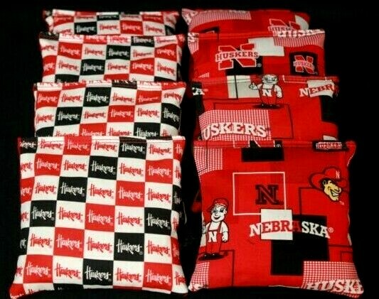 NEBRASKA CORNHUSKERS 8 ACA CORNHOLE BEAN BAGS GAME Top Quality Handmade! NEW!
