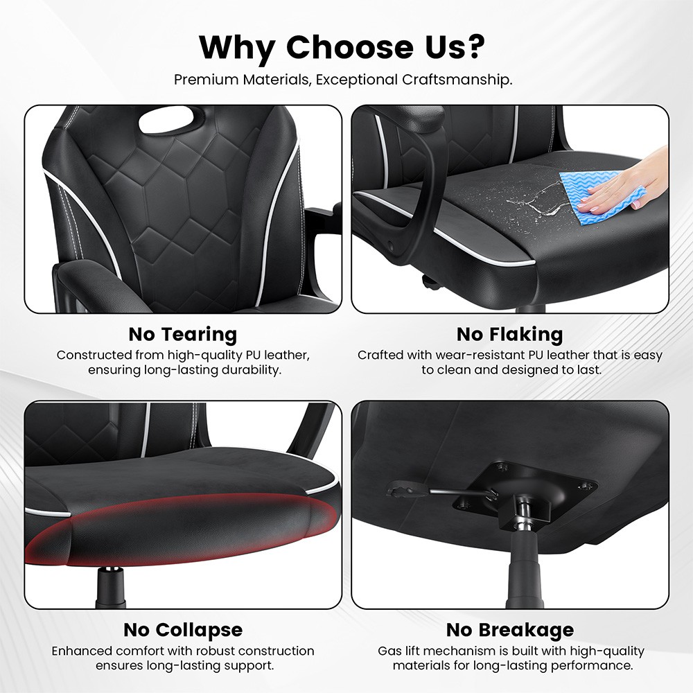 ACGAM Gaming Chair Office Ergonomic Desk Chair 360° Swivel/Adjustable Height