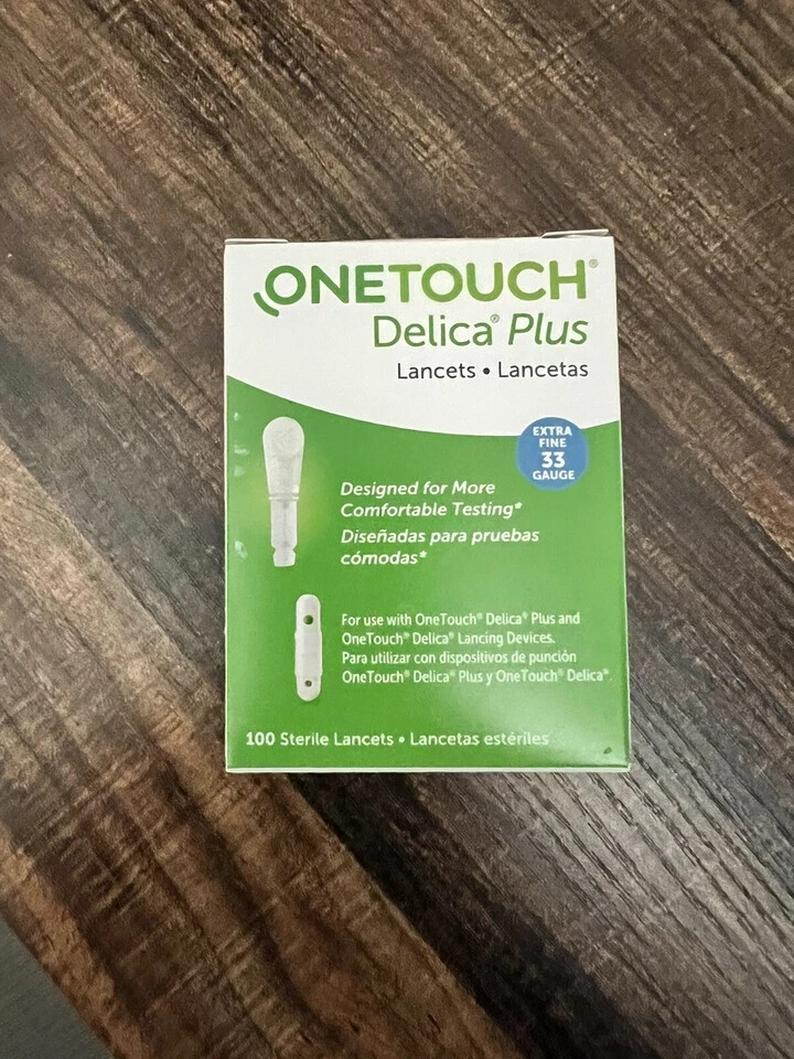 OneTouch Delica Plus Extra Fine 33 Gauge 100 Lancets Diabetes Glucose Monitor