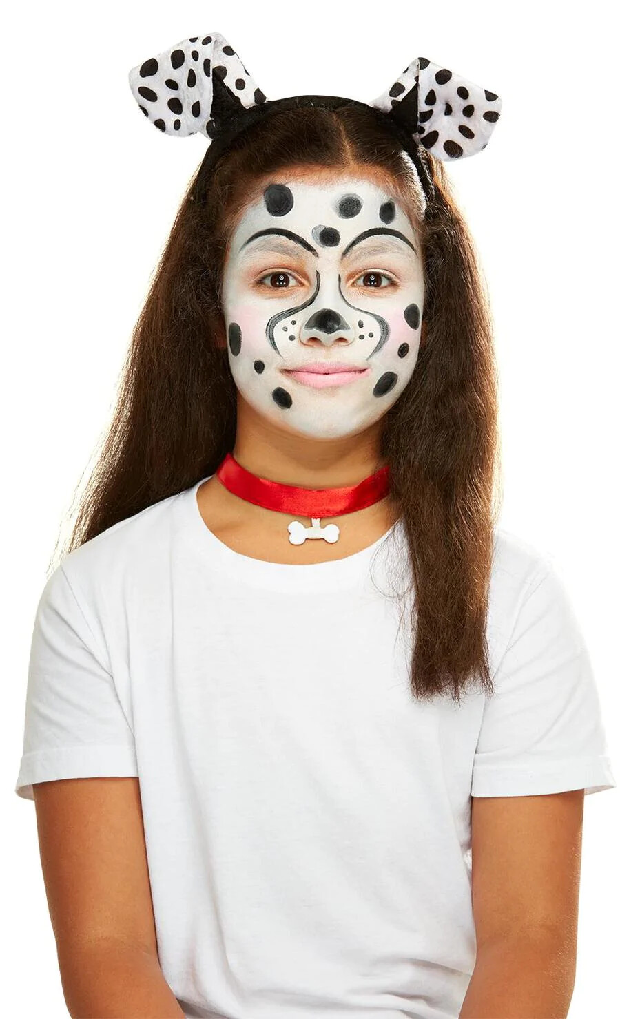 Dalmatian Costume Kit Headband Ears Tail MAKEUP Dalmation Kids Boys Girls Child