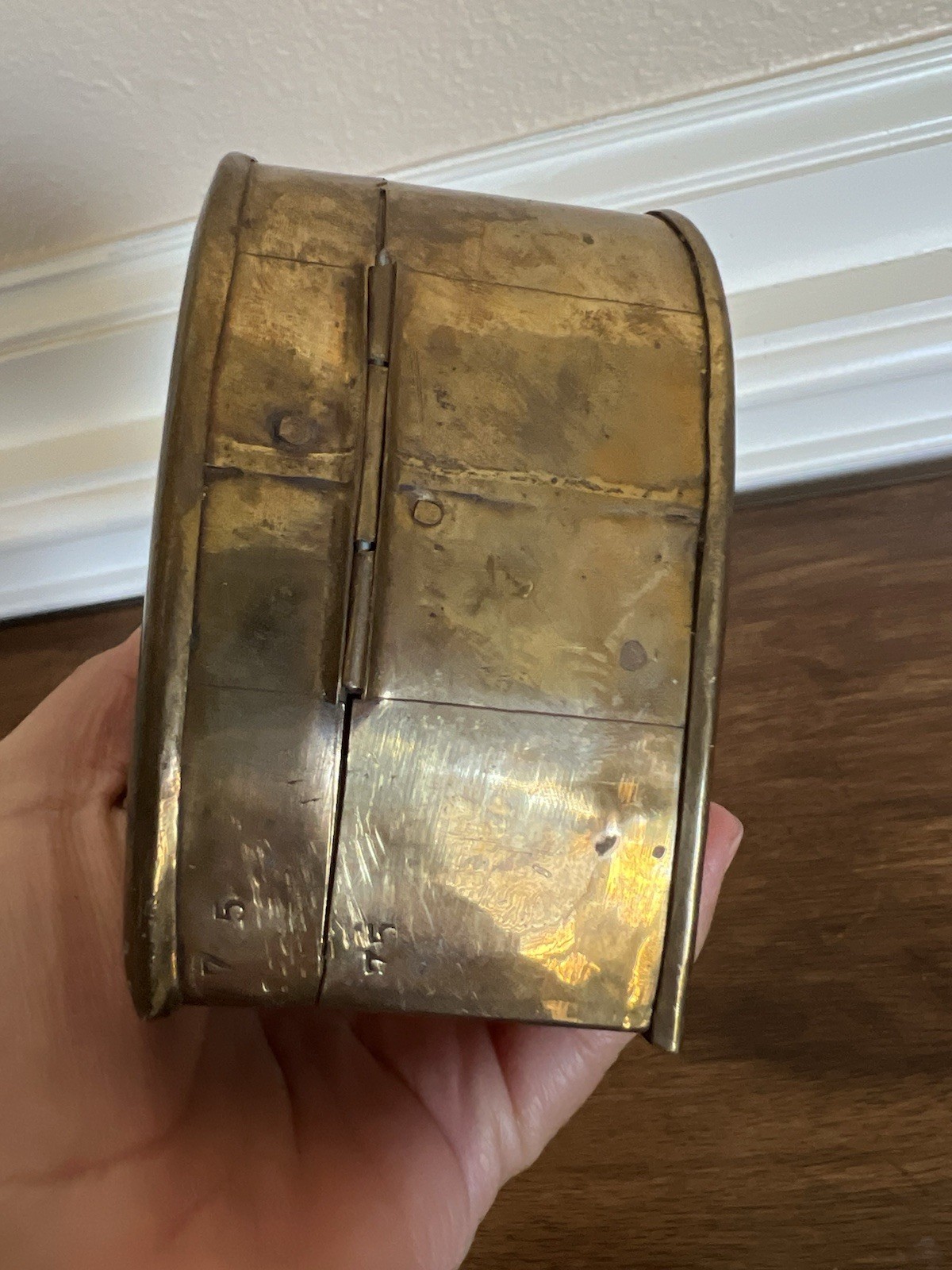 Set Of 2 Heart Shaped Polished Brass Hinged Nesting Boxes