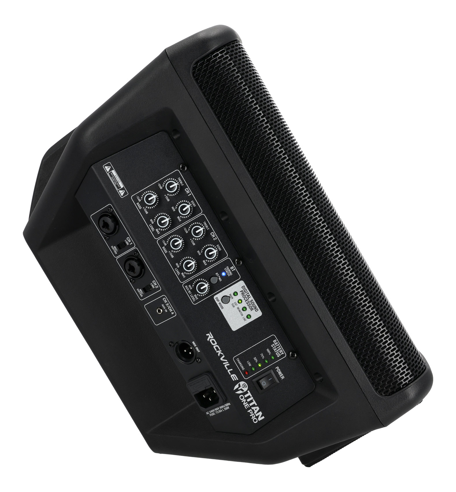 Rockville TITAN ONE PRO Battery Powered Live Performance 8" PA Speaker+Stand