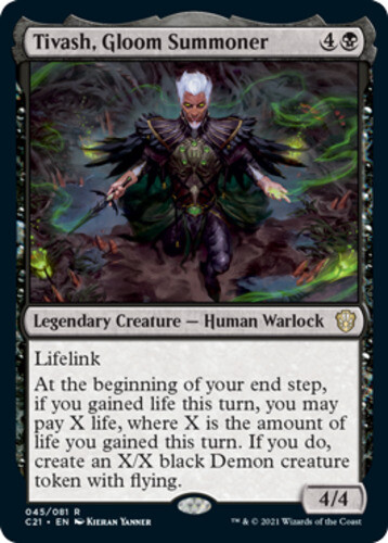 x1 Tivash, Gloom Summoner R MTG Commander 2021 M/NM, English