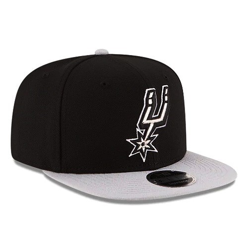 New Era San Antonio Spurs Snapback Hat NBA Team Classic 2 Tone Black Grey Cap