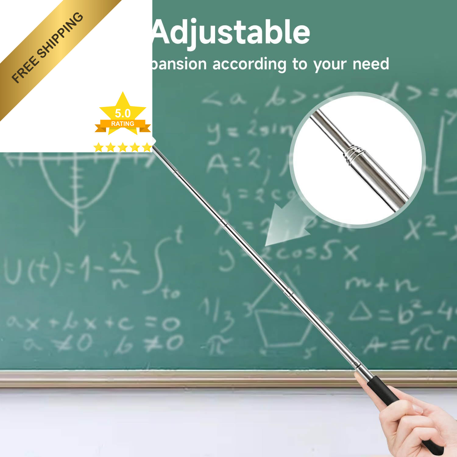 VOVIGGOL 2Pcs Telescopic Teachers Pointer, Extendable Hand Pointer Blue