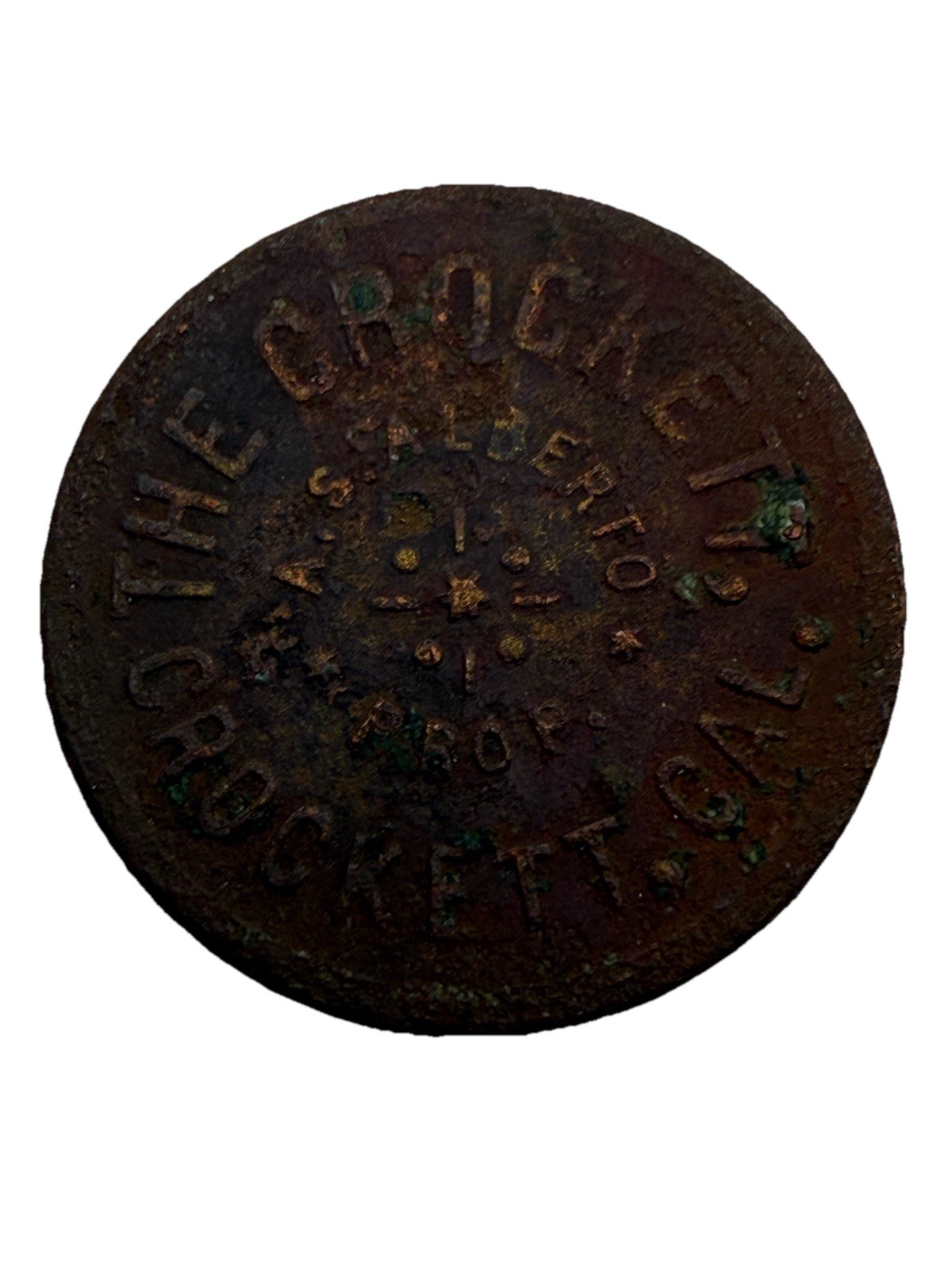 Crockett, CA Trade Token: The Crockett, A.S. Alberto GF 5¢ In Trade, TC-590573