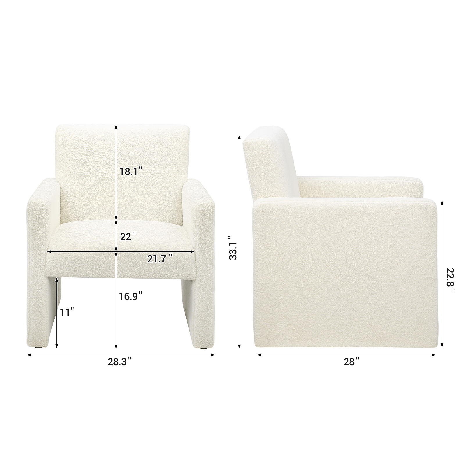 Modern Accent Sofa w/ Arms Upholstered Reading Armrest Chair for Living Room USA