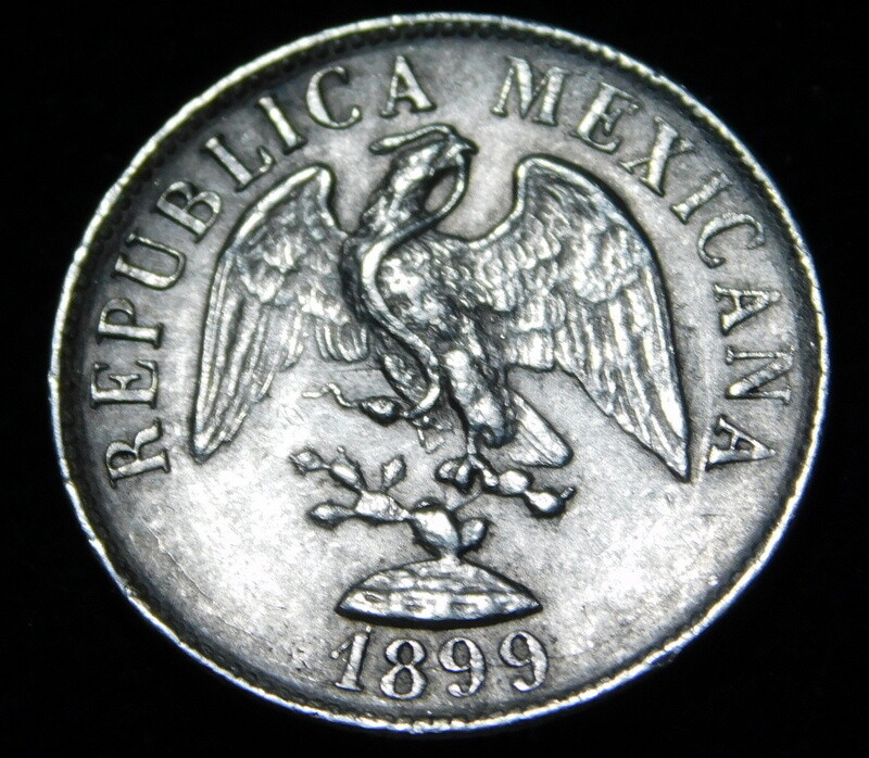 Mexico 1899 20 Centavos Silver ------ A22-2-429