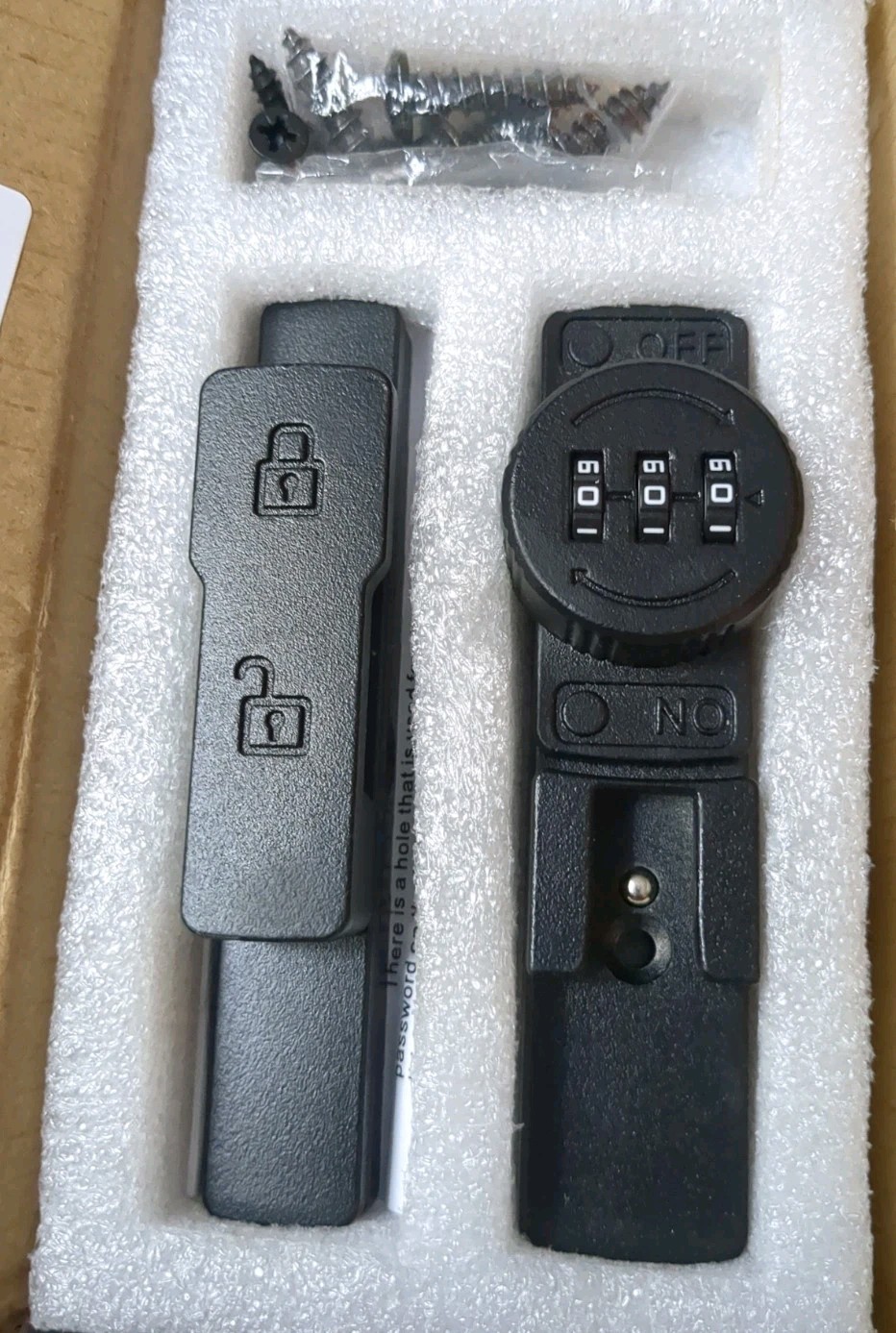 180 Degree Barn Door Lock Flip Sliding 3 Digit Password Lock, Black