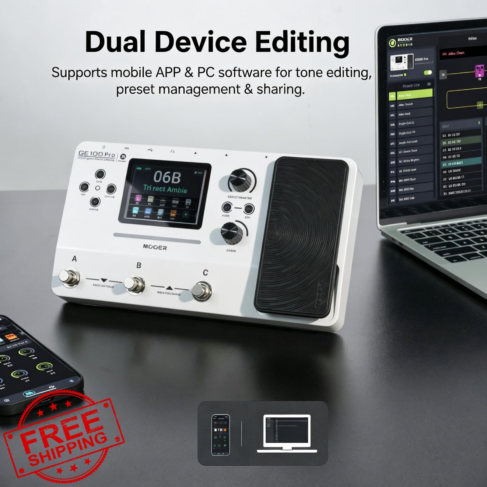 MOOER GE100Pro Guitar Multi-Effects Pedal