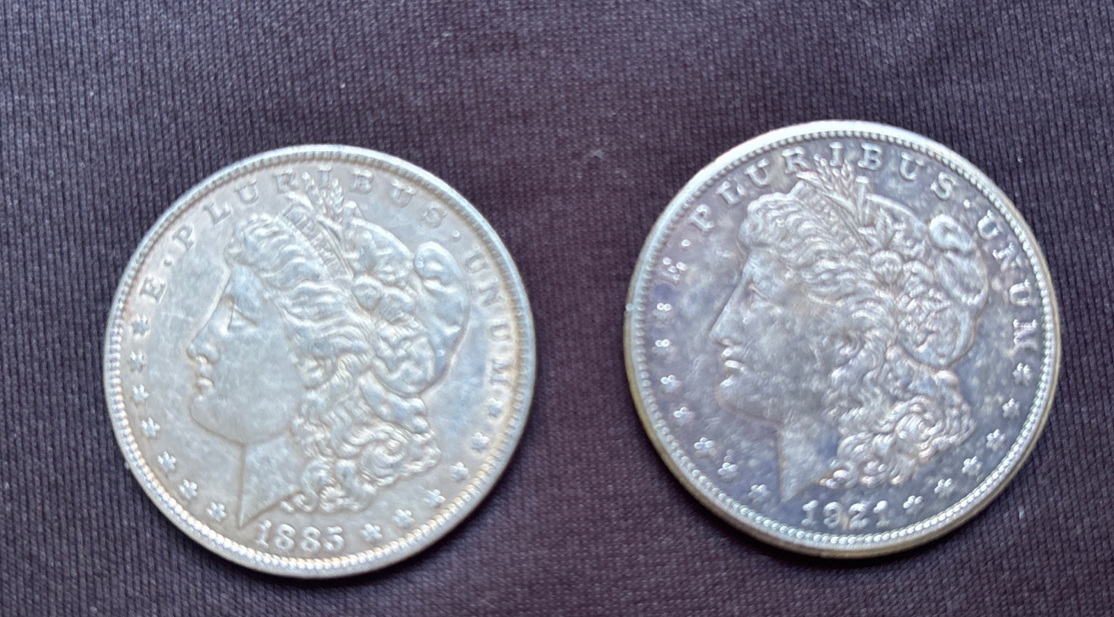 Lot Of Two Silver Morgan Dollars