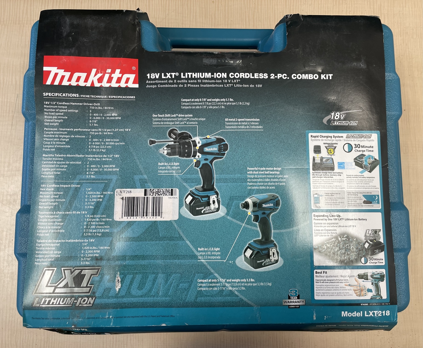18V LXT Cordless Tool Combo Kit NEW OPEN BOX
