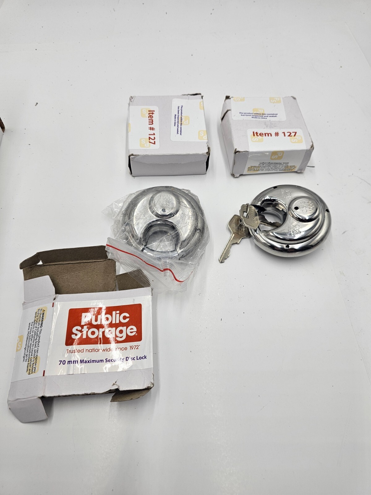 (QTY 2) Public Storage 70mm Maximum Security Disc Lock Item # 127