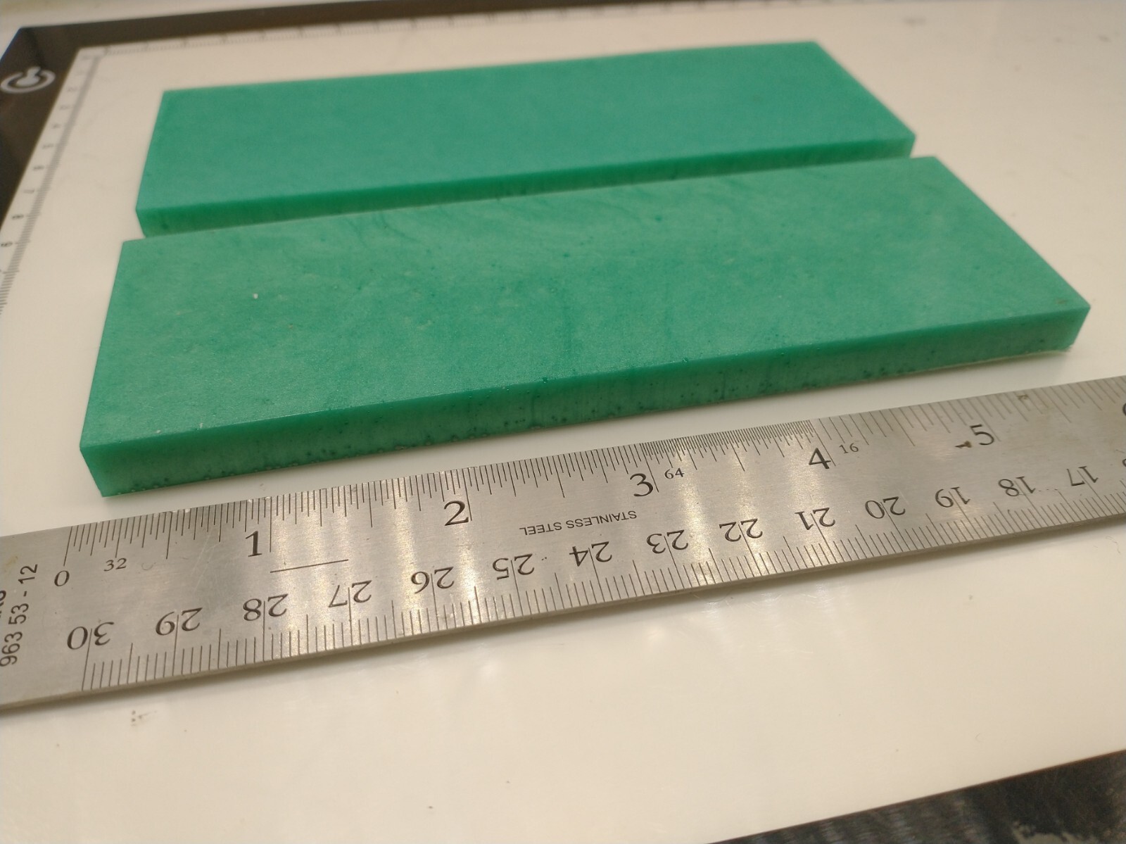 Knife Handle Material Synthetic Composite Polymer Scales Blue-Green Pair  LOT 10