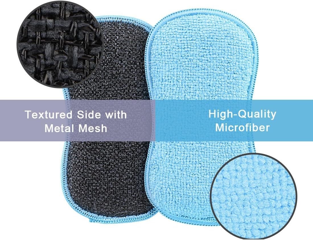 5/12 Pack Multi-Purpose Scrub Sponges Kitchen Dish Sponge Non-Scratch Microfibe