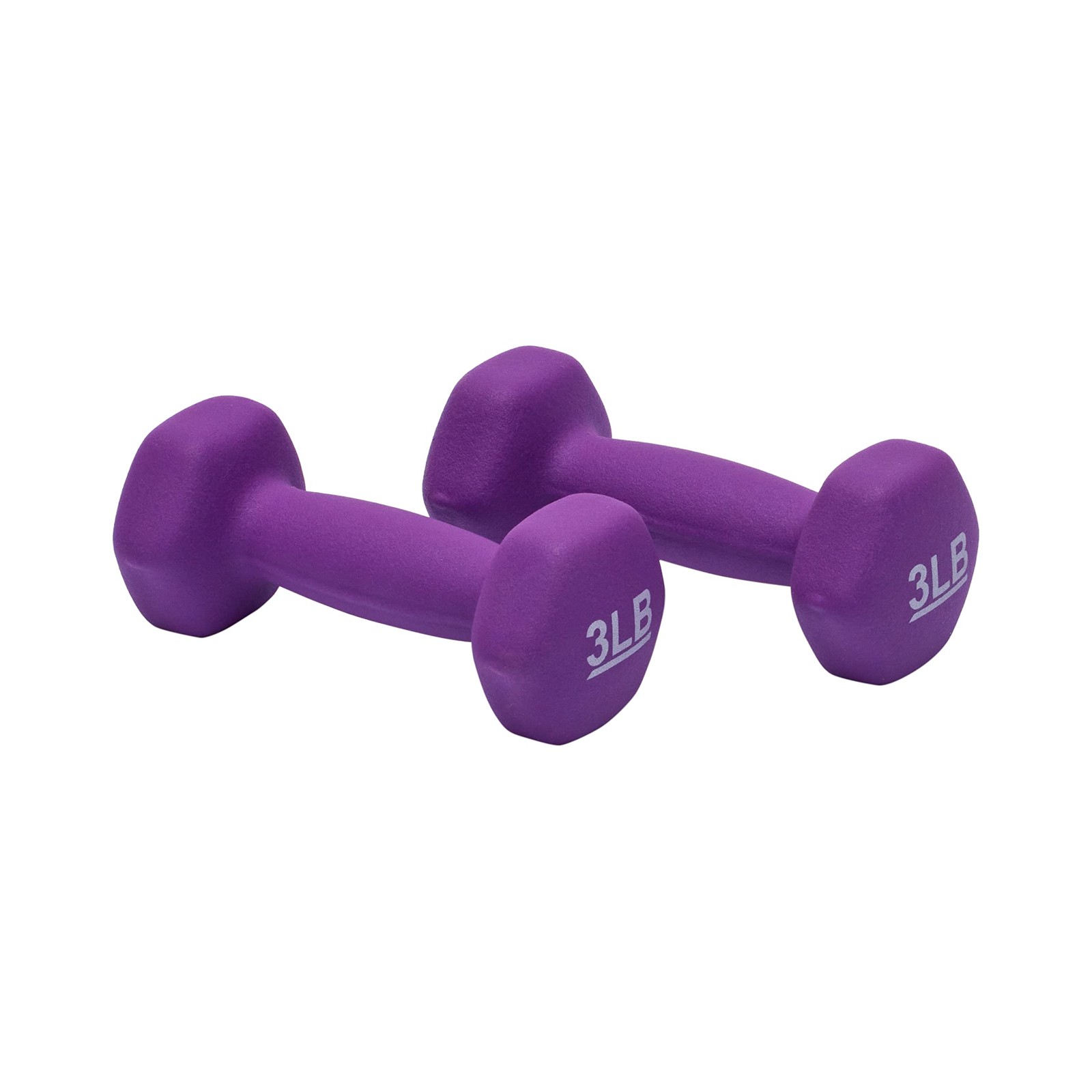 Amazon Basics Neoprene Dumbbell Hand Weights, Easy to Grip, 3 3 pound, Purple