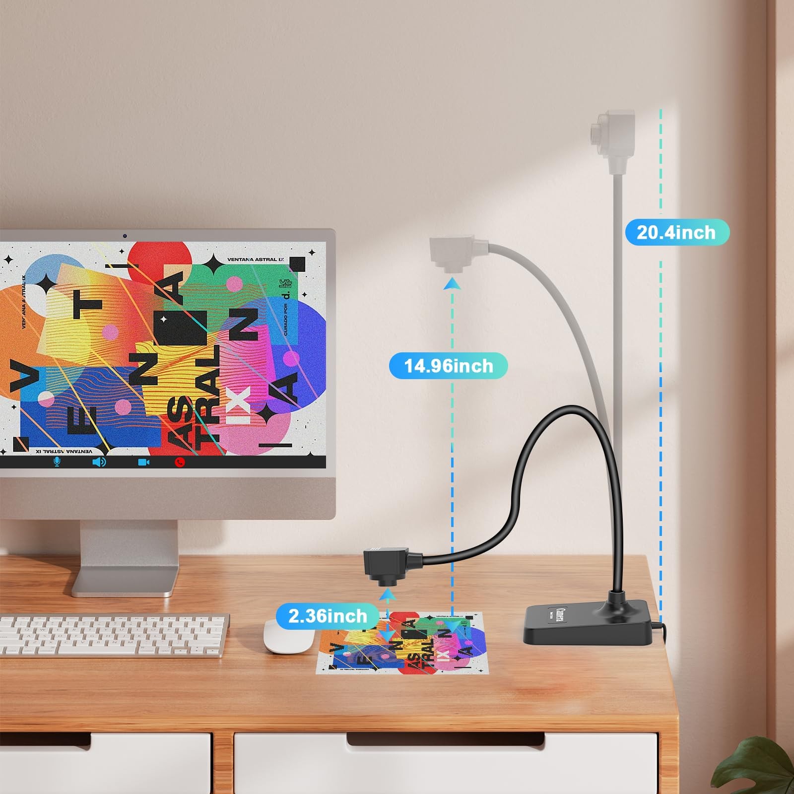 USB Document Camera for Teachers, Webcam for Distance Learning,Manual Focus C...