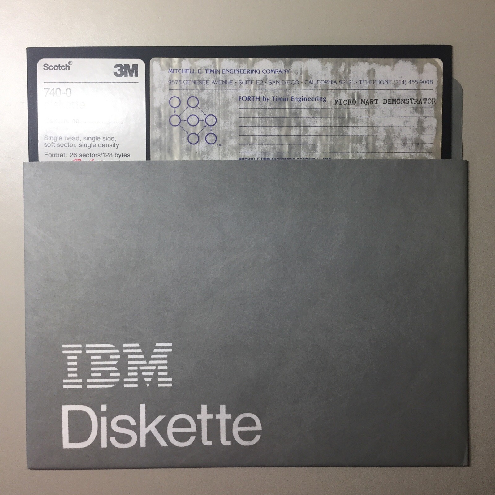 Vintage Timin Engineering FORTH MICRO MART Demonstration 8” Floppy Disk VHTF