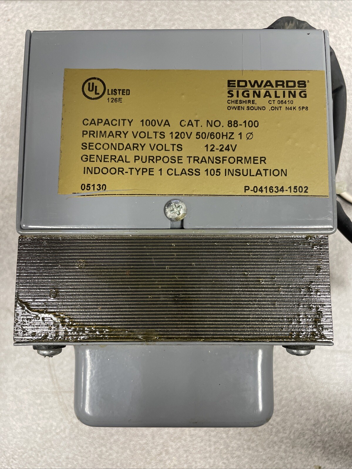 Edward’s Signaling 88-100 100va Transformer