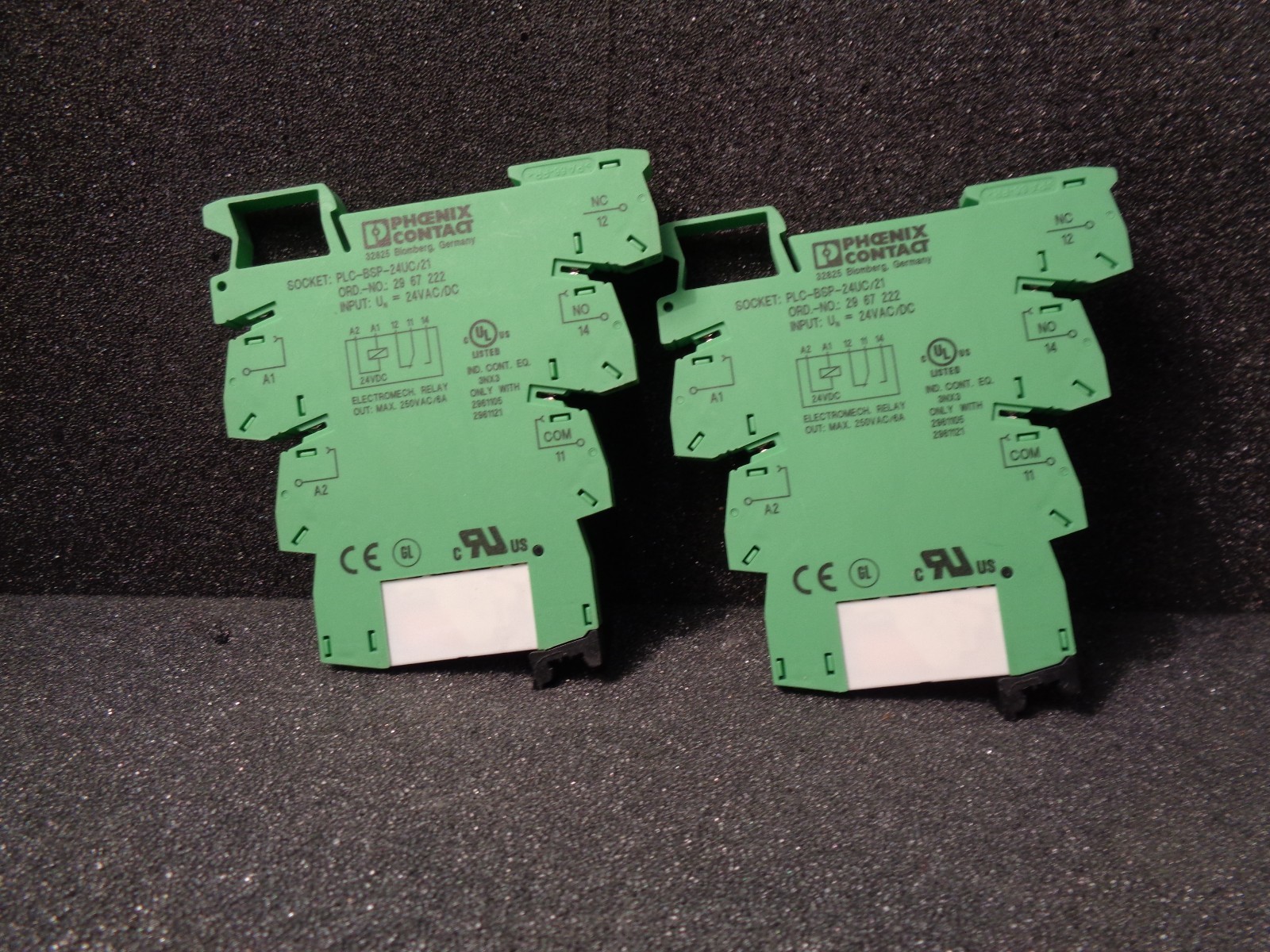 PHOENIX CONTACT Relay Module PLC-RSP- 24UC/21(2966485) LOT OF 2
