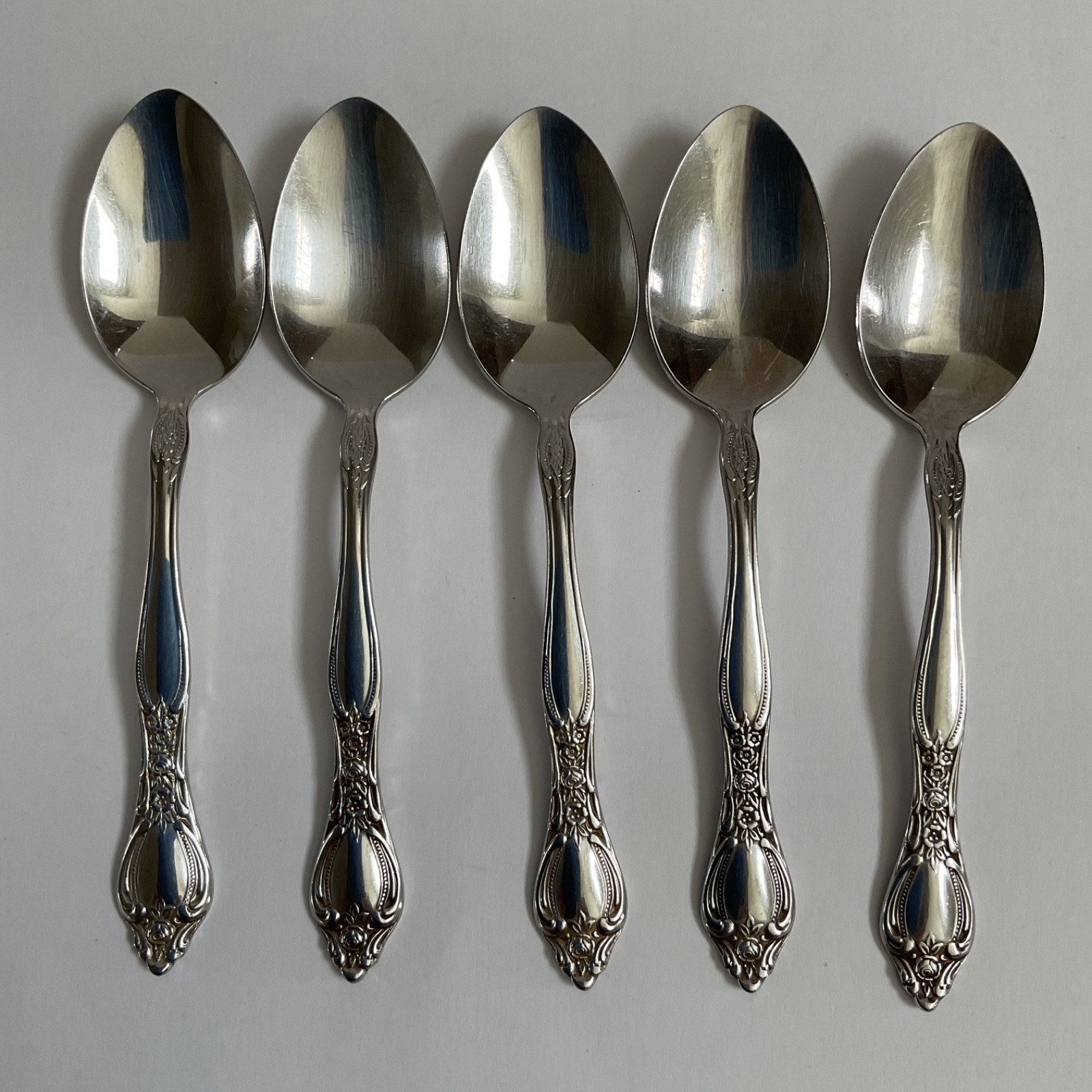 Oneida West Bend AFFECTION Pattern Stainless USA Flatware Teaspoons Set Of 5