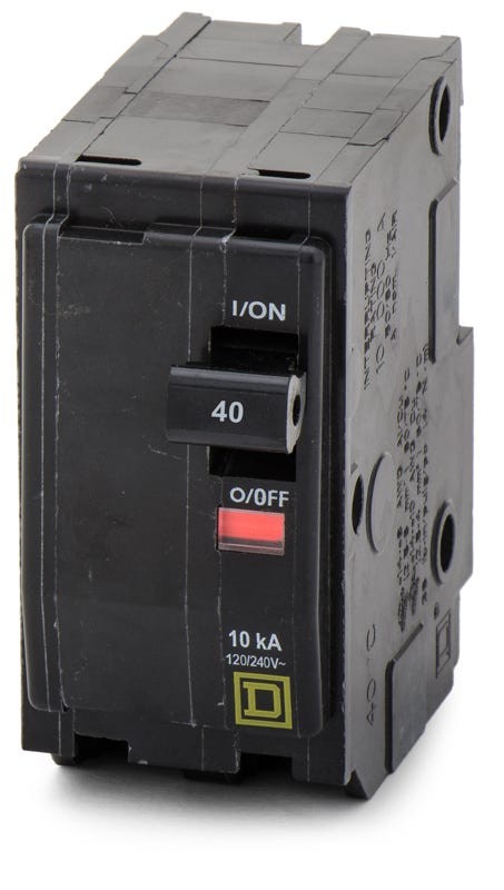 Square D QO240 40 Amp 2 Pole Yellow "D" QO Plug-in Circuit Breaker 120/240 New!