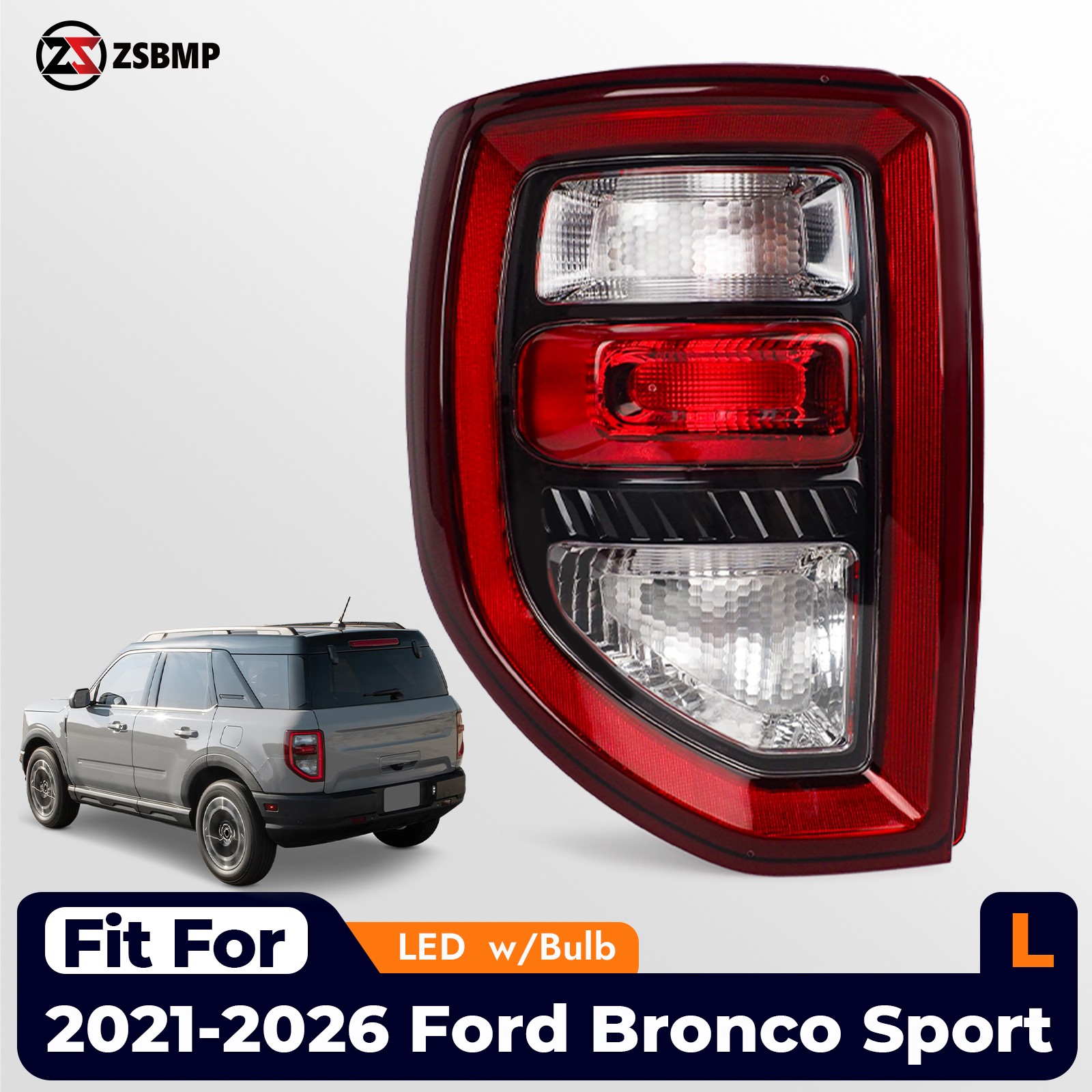 For 2021-2026 Ford Bronco Sport LED TailLight Brake Lamp Left Driver M1PZ13405A