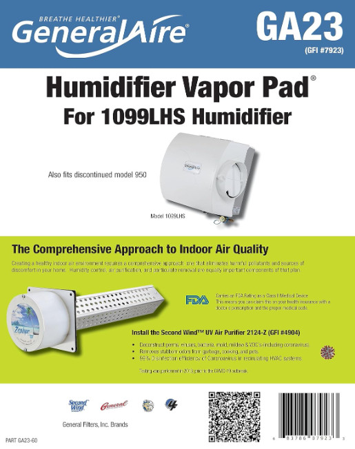 General Aire Genuine OEM Replacement Humidifier Vapor Pad GA-23 (2-Pack Speci...