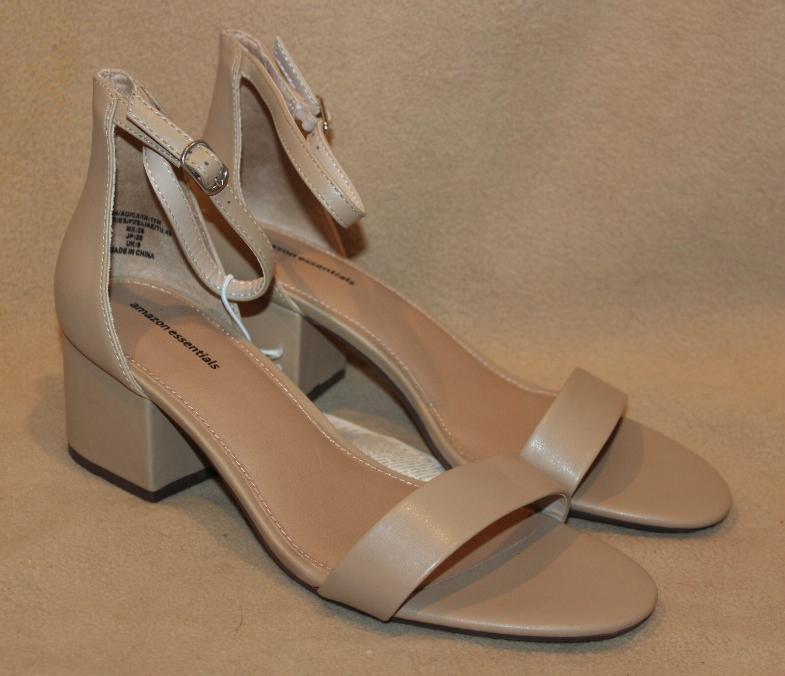 Amazon Essentials Nola Women's Heeled Sandals Beige 12W