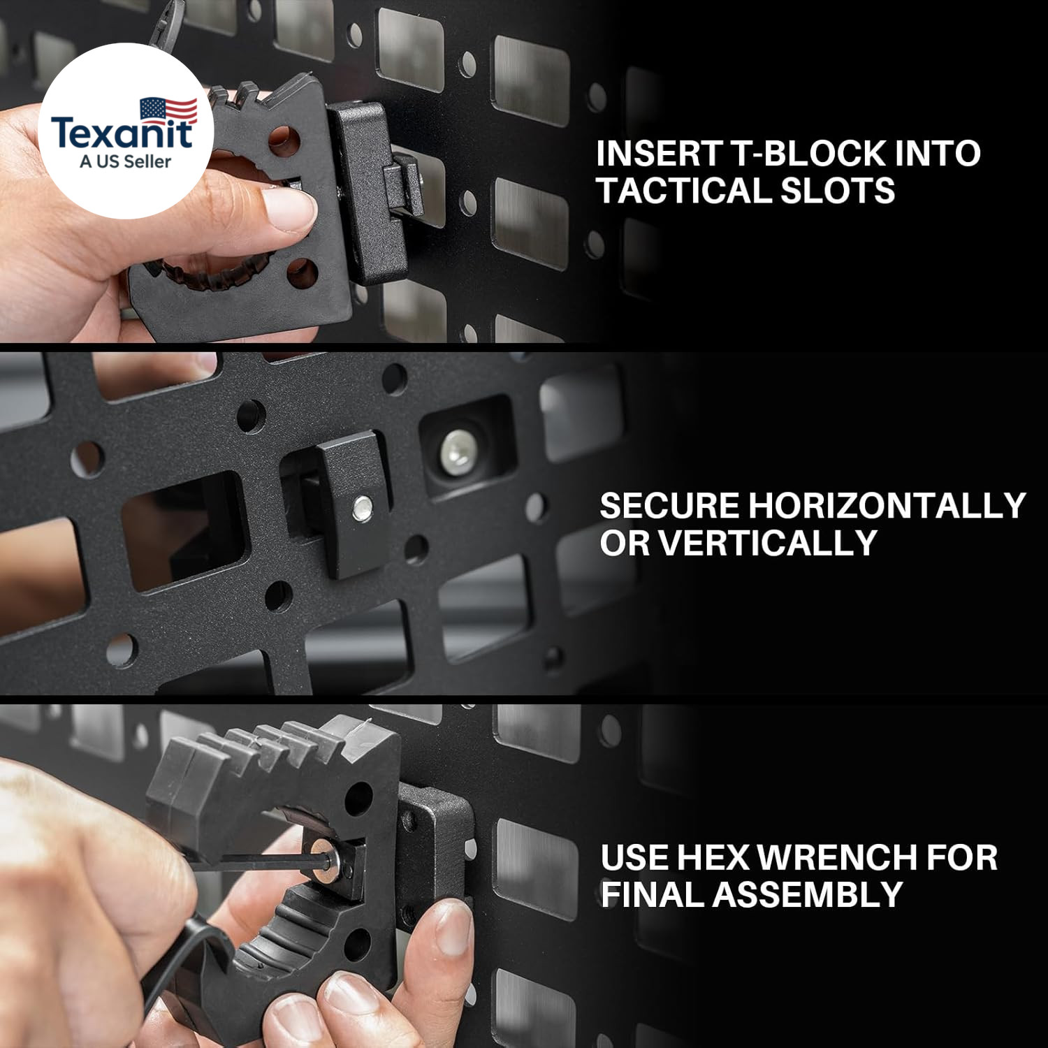 Quick Release Rubber Clamp for MOLLE Panel - MOLLE Accessories Adapter Mount for