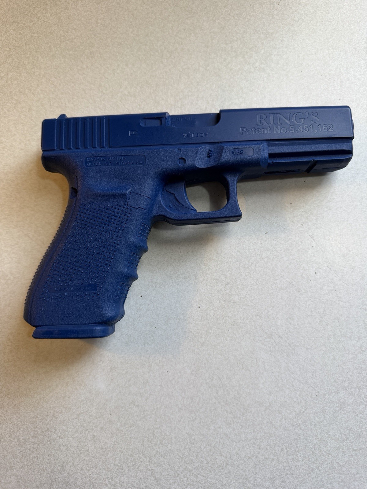 Rings Manufacturing Glock 21 G4 Blue Training Simulated Resin Pistol Combatives