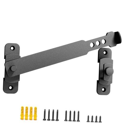 Upgrade Sliding Barn Door Lock Latch, Stainless Steel Gate Flip 7.87 in Black