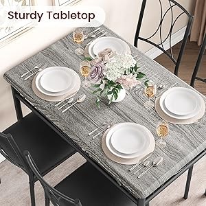 Dining Table Set, 5 Piece Rectangle Dining Kitche Table Set for 4 with 4