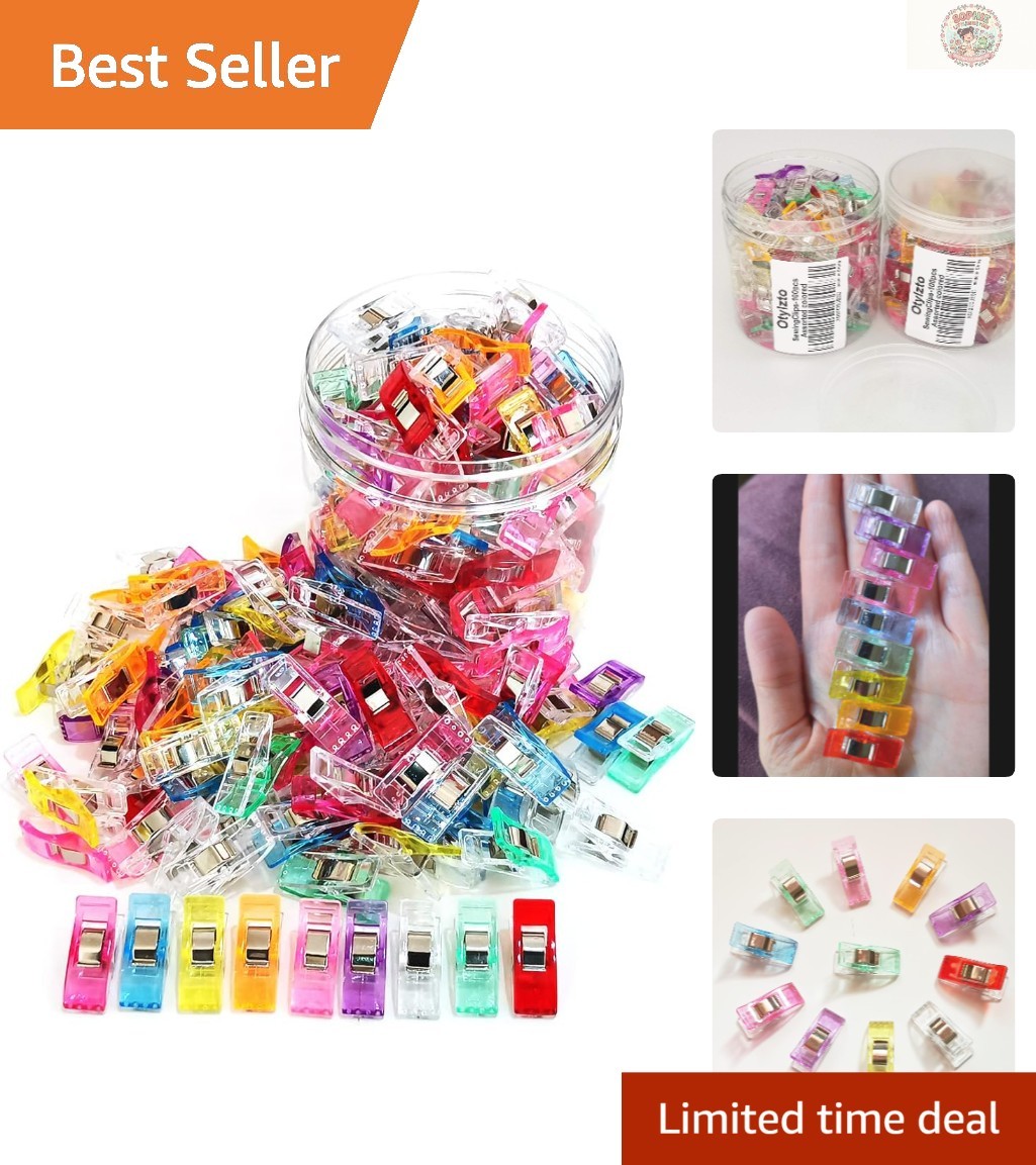 100  Assorted Color Sewing Clips with Storage Box - Precision Crafting Tools