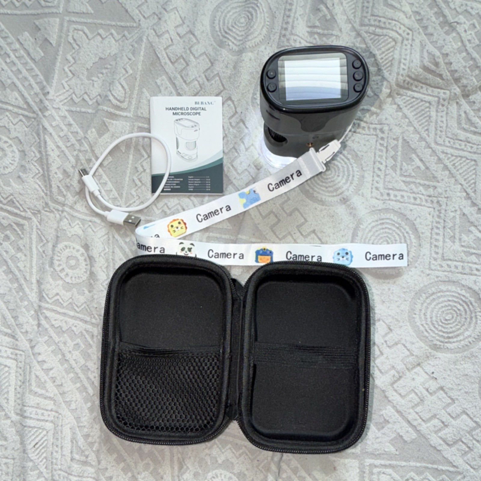 BEBANG Handheld Digital Microscope Upright 1000X Max Magnification Display