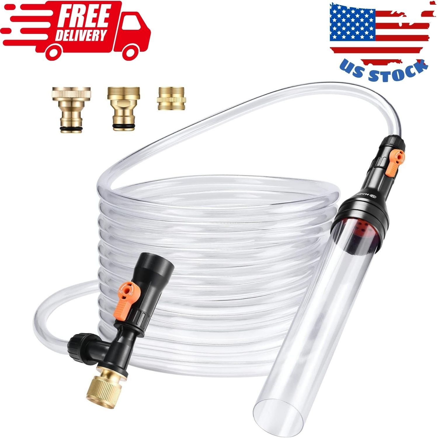 Gravel Vacuum for Aquarium Water Changer Fish Tank Cleaning Tools, 50ft