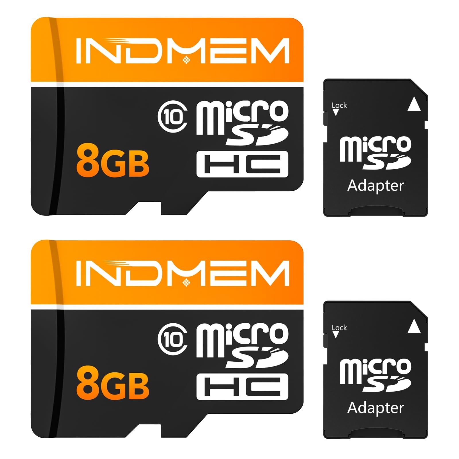 8GB Micro SD Card 2 Pack with SD Adapter, High Speed TF Card, UHS-I C10 U1 Mi...