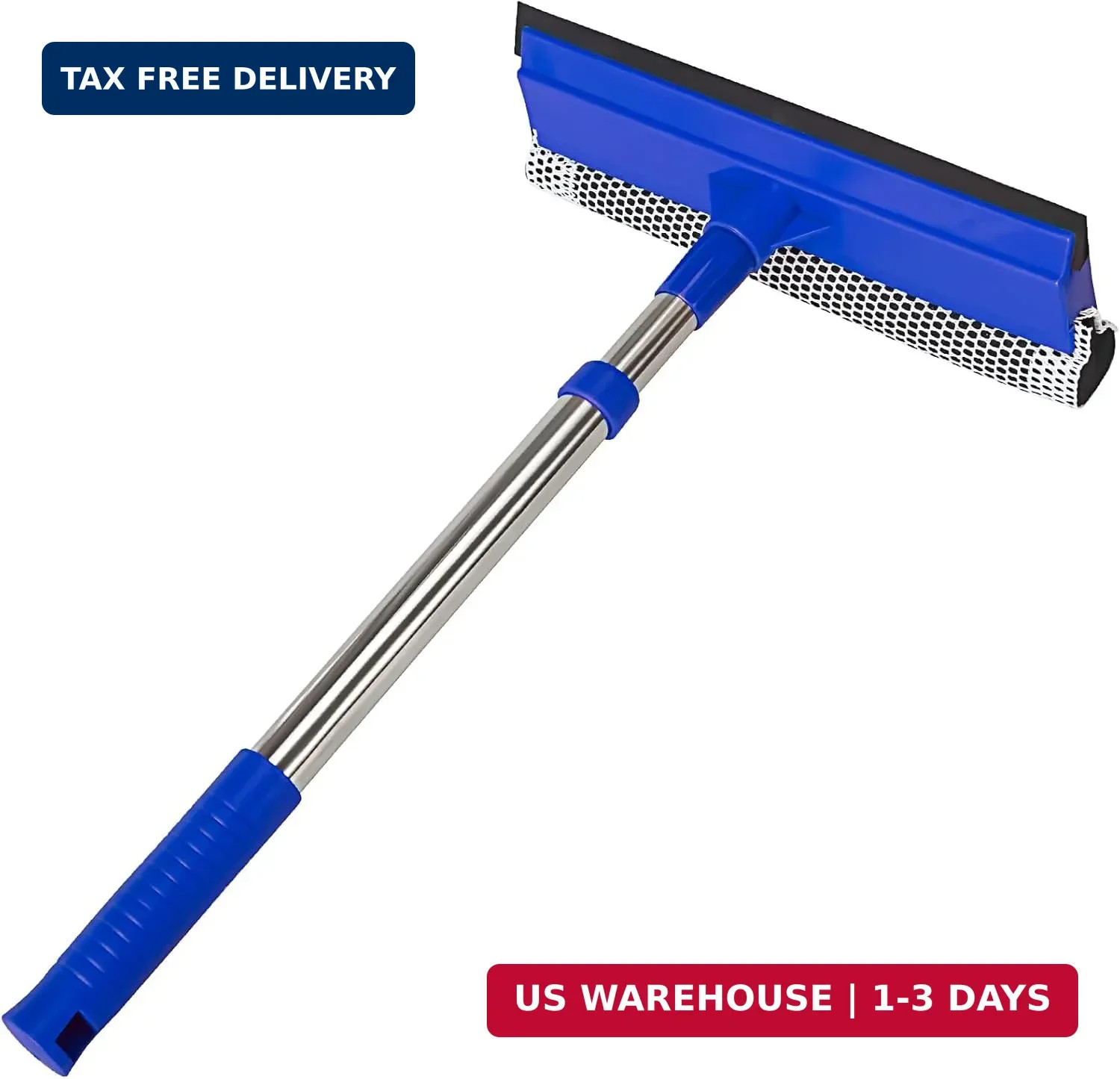 2-in-1 Window Squeegee&Car Squeegee with 15.7"-27.5" Retractable Stainless Steel