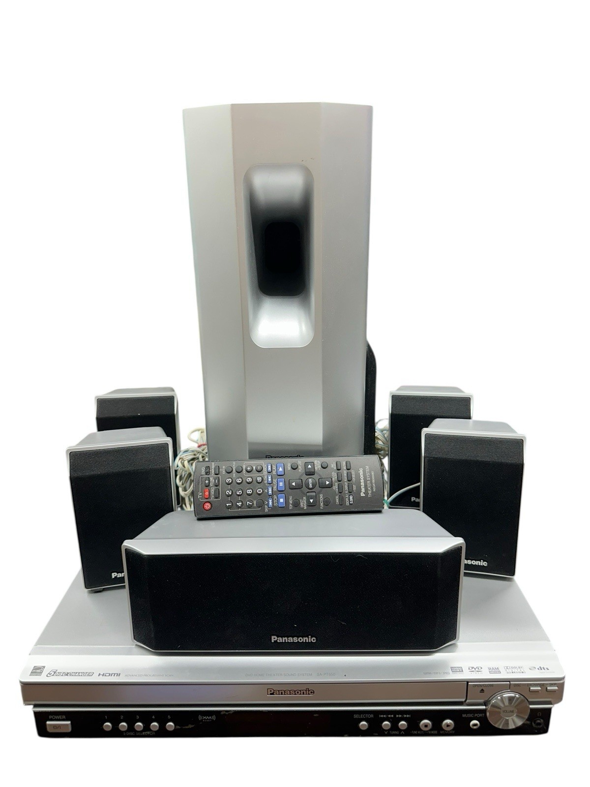 Panasonic SA-PT650 DVD Home Theater 5-disc Receiver W/ Remote *READ DESCRIPTION*