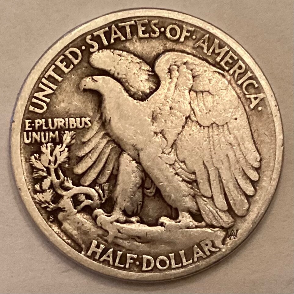 1918 S Walking Liberty Half Dollar cd -