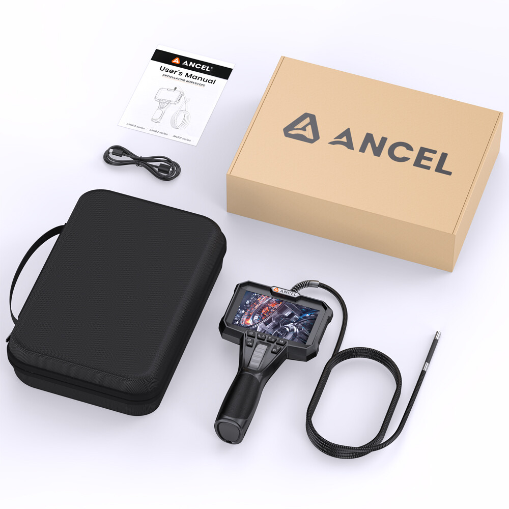 ANCEL Borescope Inspection Camera 360° Endoscope Camera with Screen 4.3inch LCD
