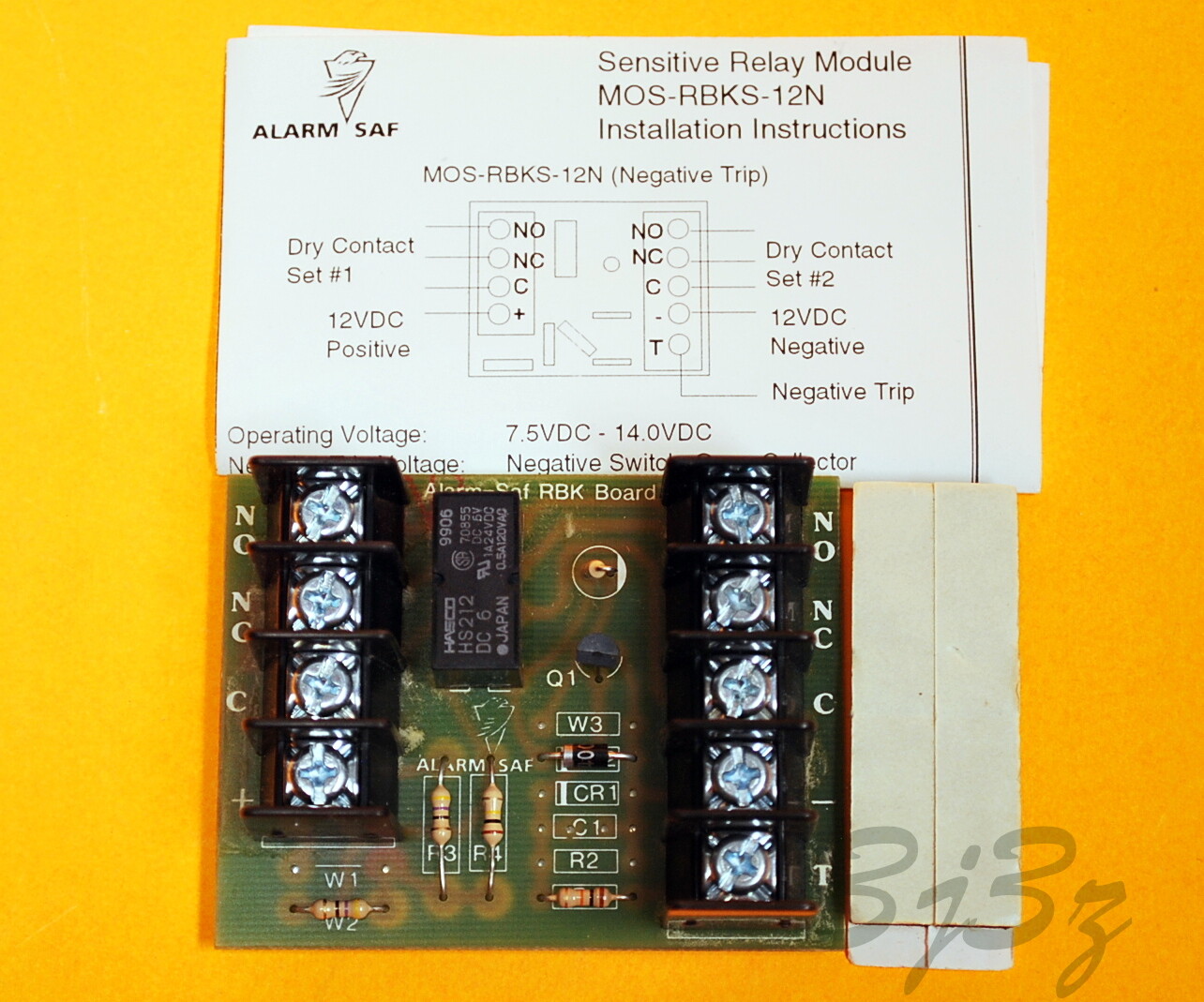 ALARM SAF RBKS-124N Low Power Relay Module Neg Trip Terminal