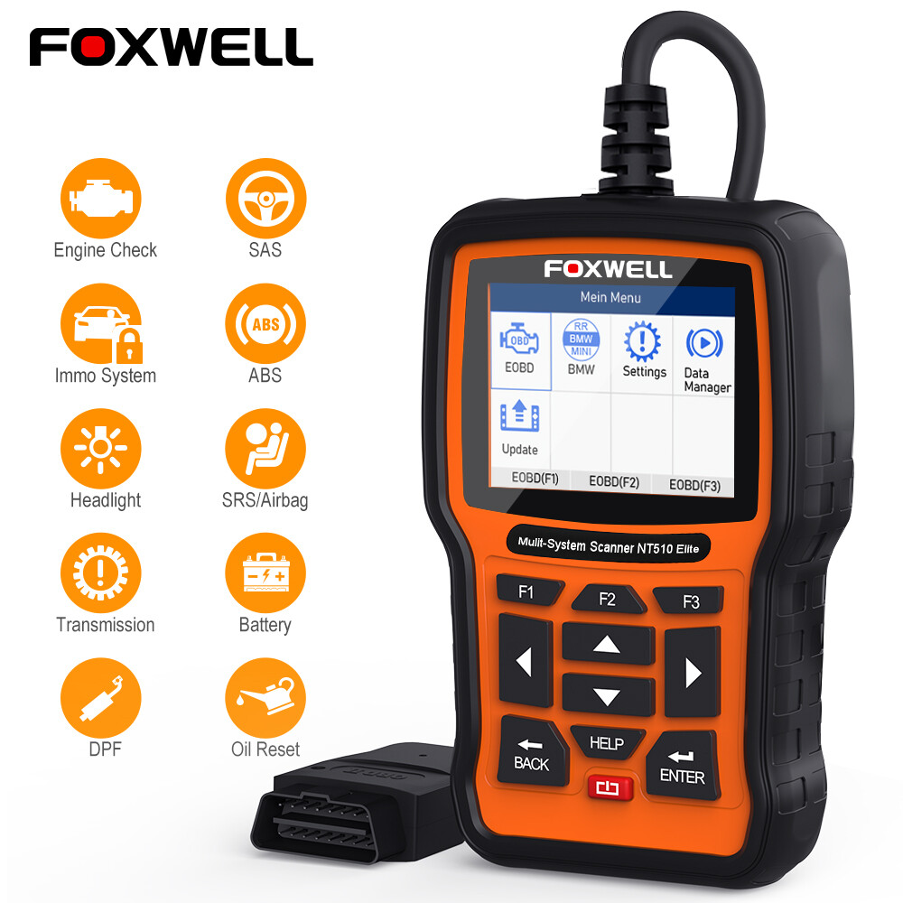 Foxwell NT510 Elite Oil Service EPB Reset Tool for GM Diagnostic OBD2 Scanner
